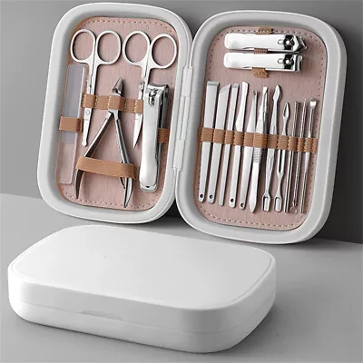 Manicure Pedicure Nail Care Set 18 Piece Cutter Cuticle Clippers Kit Gift Case • $18.68