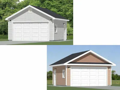 20x20 2-Car Garages -- 400 Sq Ft -- PDF Floor Plan -- Model 4 And 4B • $19.99