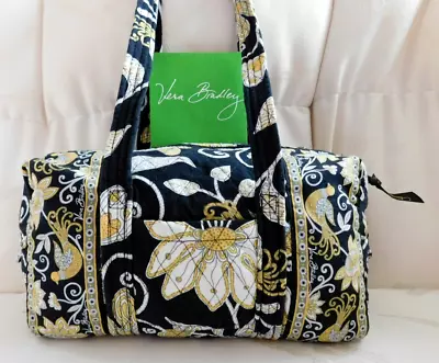 VERA BRADLEY Handbag Yellow Bird Pattern - Black With Birds - Very Nice • $29.95