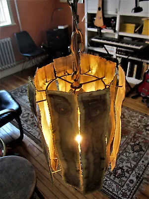 Vtg 60's Danish Holm Sorensen Brutalist Modernist Suspension Oxidized Brass Lamp • $69.95