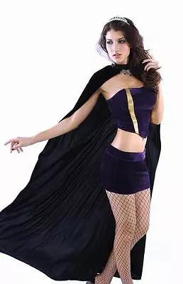 Deluxe 4pc Wicked Queen Costume-Skirt-Top-Cape-Crown Size L • $15.99