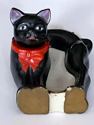 SUPER RARE '50s Vintage Black Cat Nodder Ashtray PATENT TT   Cool Halloween Vibe • $50