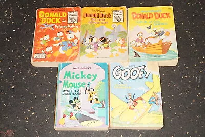 Lot Of 5 Big Little Books Disney Donald Duck Mickey Mouse Goofy • $34.99