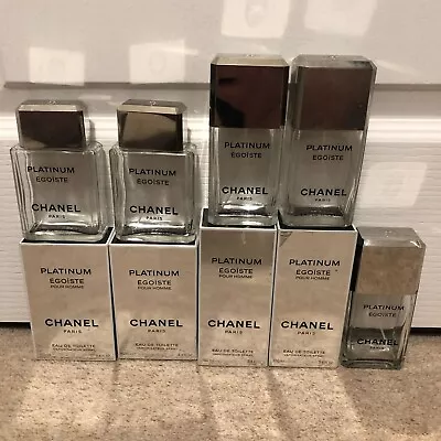 Job Lot 5 Chanel Platinum Egoiste Eau De Toilette 5 Perfumes 4 Boxes 100ML Empty • £40