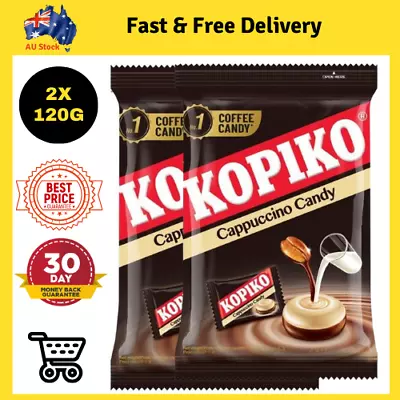 2x Kopiko Original Cappuccino Candy Rich Made With Natural Coffee Extracts 120g • $17.81