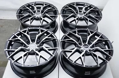 Kudo Racing Panic 15x6.5 4x100 4x114.3 38mm Black W/Polish Face Wheels Rims (4) • $609