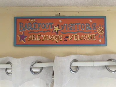 $0.99 • Buy Beach Home Decor “Barefoot Visitors Are Always Welcome”