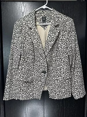 VAKKO FOR INC Women's Jacket - Size XL - Beige W/ Animal Print - Fully Lined • $18.60