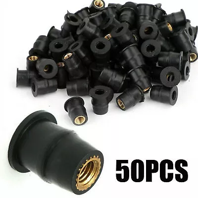 50x Motorcycle M5 Rubber Nut Metric Windshield Brass Locknut Bolt Parts Set Kit • $14