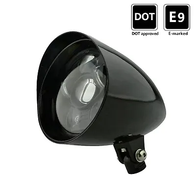 Black Gloss Tri Bar 5.75  6  LED Headlight For Harley Chopper Bobber Custom Dyna • $146.18