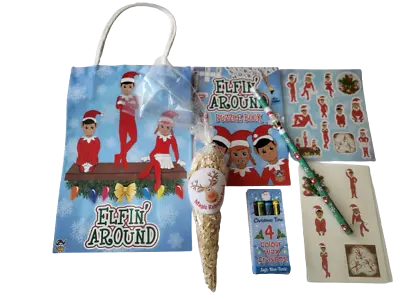 £5.75 • Buy Christmas Puzzle Book Stickers Tattoos Jigsaw Crayons Pencil Reindeer Food & Bag
