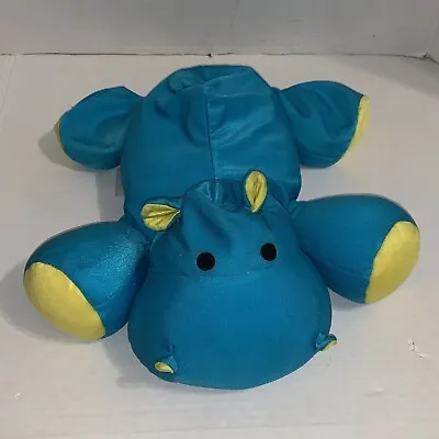 Moshi Microbead Teal Yellow Hippo Brentwood Plush Pillow Hippopotamus Blue 15012 • $35.99