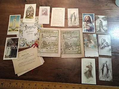 Vtg  Cards Sunday School Catholic. Religious Scripture . Lot Of 16. (G15) • $11.98