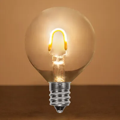 G50 Shatterproof LED Visible Filament Edison Patio Globe Light Bulbs E12 5 Pack • $18.45