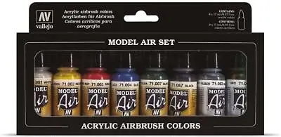 £17.49 • Buy Vallejo Model Air Basic Colors Acrylic Paint Set For Air Brush