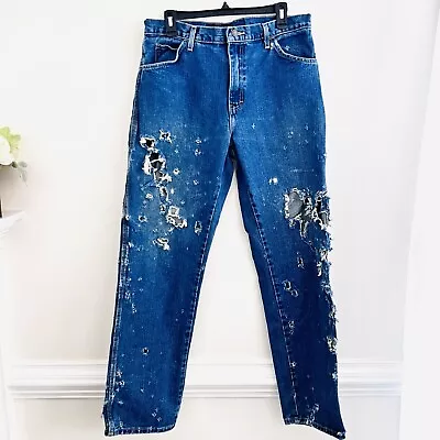 Dickies Ripped Torn Shredded Grunge Punk Tattered Destroyed Jeans ~ Mens 34 X 34 • $19.99