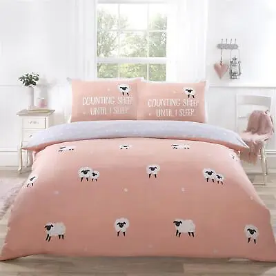 Rapport Home Counting Sheep 180TC Duvet Cover Set Cheap Bedding Pink Blue • £12.99