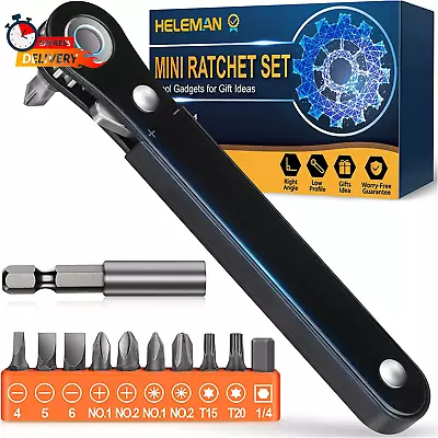 Right Angle Screwdriver Stocking Stuffers - Mini Ratcheting 90 Degree Offset Scr • $17