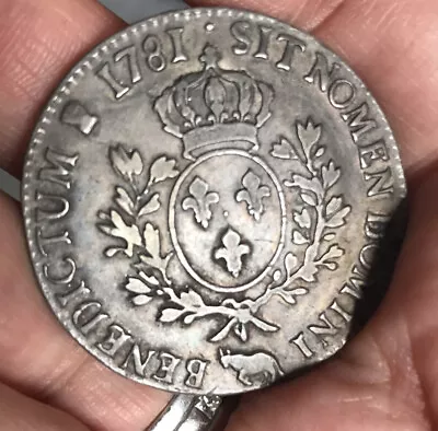 King Louis XVI - Silver Ecu - 1781 - MM Cow (pau) • £120