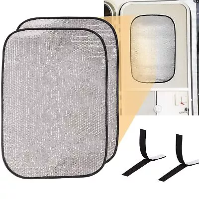 2 Pack RV Door Window Sunshield Cover- 24 X 16 Double-Sided Travel Trailer UV • $24.20