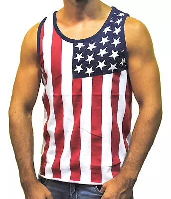 Licensed-Mart Originals Men's American Flag Stripes And Stars Muscle Tank Top • $16.95