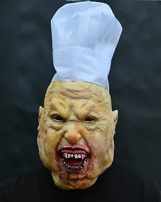 $21.99 • Buy Scary Chef Halloween Mask Grotesque Killer Butcher With Chef Hat