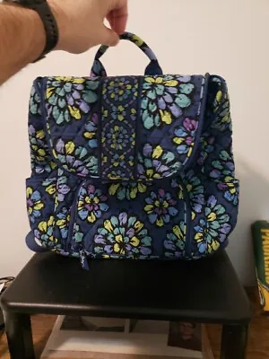 Vera Bradley Blue Floral Backpack Indigo Pop EUC Medium Quilted • $25