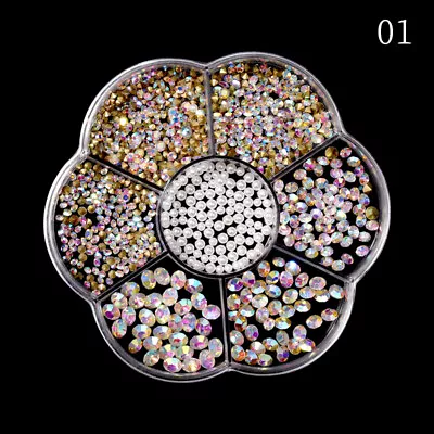 7 Grid Glitter Nail Rhinestone Pearl Mixed Size Accessories Nail Art Decor DIY • $4.54