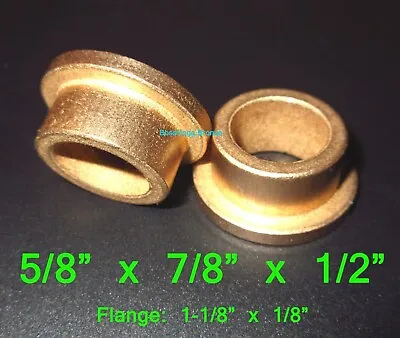 5/8 X 7/8 X 1/2 ~ Flanged Oilite Bronze Bushing Bearing Spacers ~ Free Ship! • $7.95