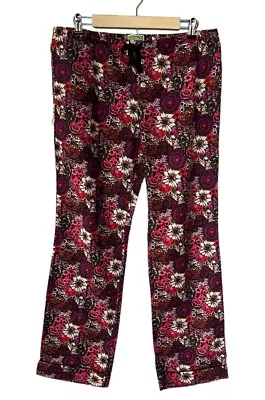 Vera Bradley Maroon Floral Print Flannel Pajama Pants Medium • $8.25