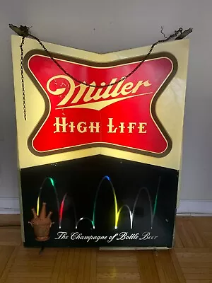 RARE Vintage 1940s Miller HIGH LIFE Motion Light Sign With Original Bracket • $299