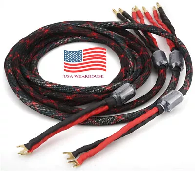 Pair Western Electric Speaker Cable HIFI Audiophile 4banana To 2Spade Biwire • $43.70