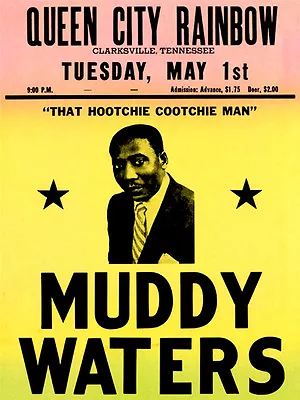 $9.99 • Buy Muddy Waters - Queen City Rainbow - 1962 - Concert Poster
