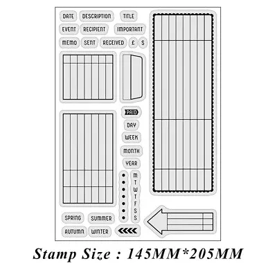 £3.59 • Buy Date Calendar List Clear Rubber Stamps Seal For Journal Planner Diy Scrapbooking