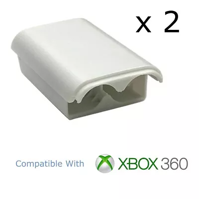 X 2 Xbox 360 Controller Battery Cover Case Shell Pack - Grey • £2.75