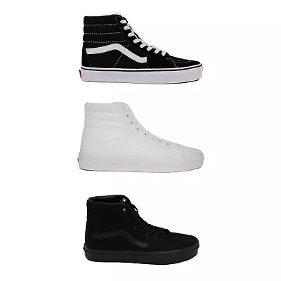 Vans SK8 HI Men/Women Black Canvas High Top Skateboard Shoes • $73.99