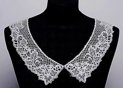 Embroidered Venice Lace Collar Ivory (47366) - Sew On Dressmaking  • £2.45