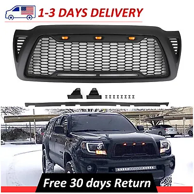 $82.90 • Buy Front Grille Bumper Hood Mesh Grill Fits 2005-2011 Toyota Tacoma W/ LED Lights