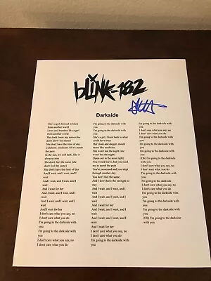 Matthew Matt Skiba Blink 182 Darkside Nine Signed Lyric Sheet COA E10 • $89.99