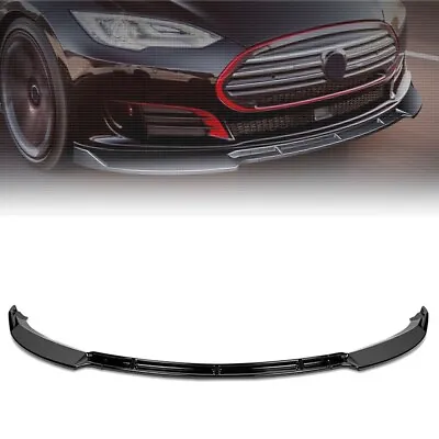 [Painted Glossy Black] Front Bumper Lip Wing Diffuser For 12-16 Tesla Model S • $92.49