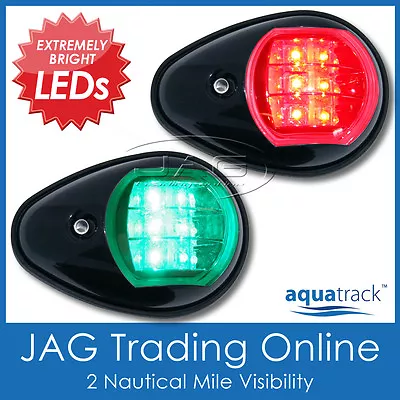 AQUATRACK LED NAVIGATION LIGHTS BLACK HOUSING-Port/Starboard Marine/Boat/Nav PB • $21.50