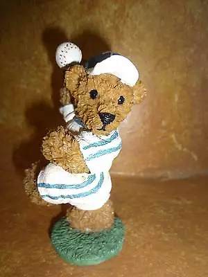 Home Interiors Gifts Teddy Bear Figurine Heres The Pitch 1999 KK Baseball Figure • $10.99