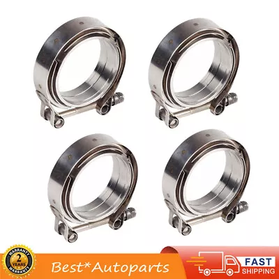 $46.99 • Buy US 4PCS 2.5inch V-band Clamp Stainless Steel Flange Male-Female For Exhaust Pipe
