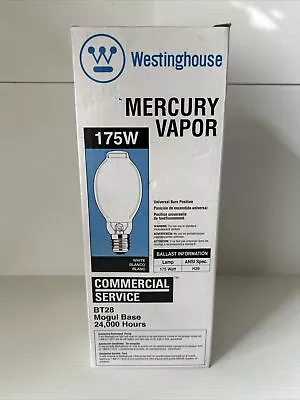 Westinghouse Mercury Vapor 175W White Light Bulb . Mogul Base - BT-28 - New • $9.95