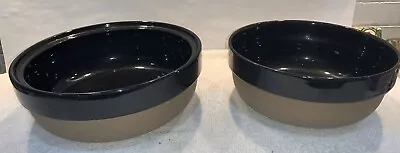 2 Stonehenge Midwinter BLACKSTONE Open Casserole Vegetable Serving Bowls 8  & 9  • $64.99