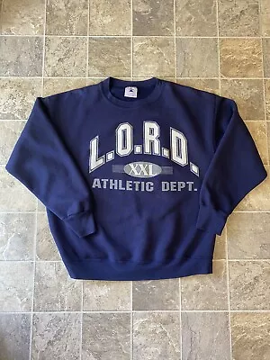 Vintage LORD Sweatshirt Men’s Large Athletic Dept. Pullover Crewneck Navy 90s • $24.99