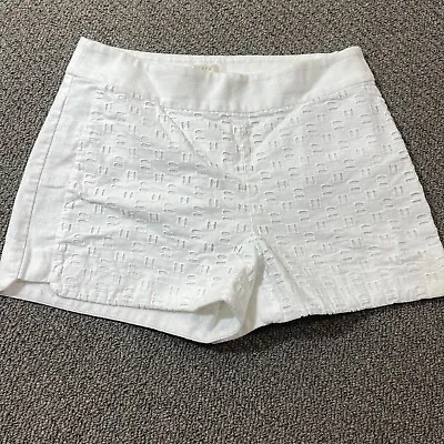 J Crew Shorts Womens Size 4 White Preppy Ladies Flat Front Cotton Flawed • $5.15