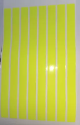 FLUORESCENT STRIPES Hi Viz Cycle Crash Helmet Motorcycle Stickers X 8 150mm Wide • £3.75