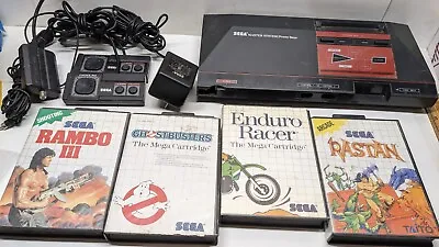 Sega Master System Console + 4 Games Including Rambo Ghost Busters Rastan Enduro • $124.99