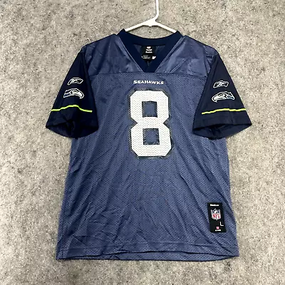 Seattle Seahawks Jersey Boys Large Blue White Matt Hasselbeck 8 Reebok • $0.99